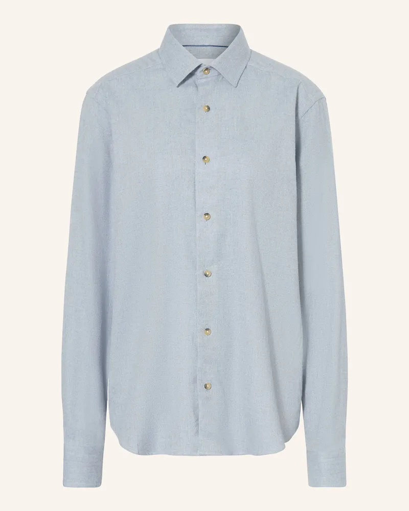Eton Flanellhemd Regular Fit blau Hellblau