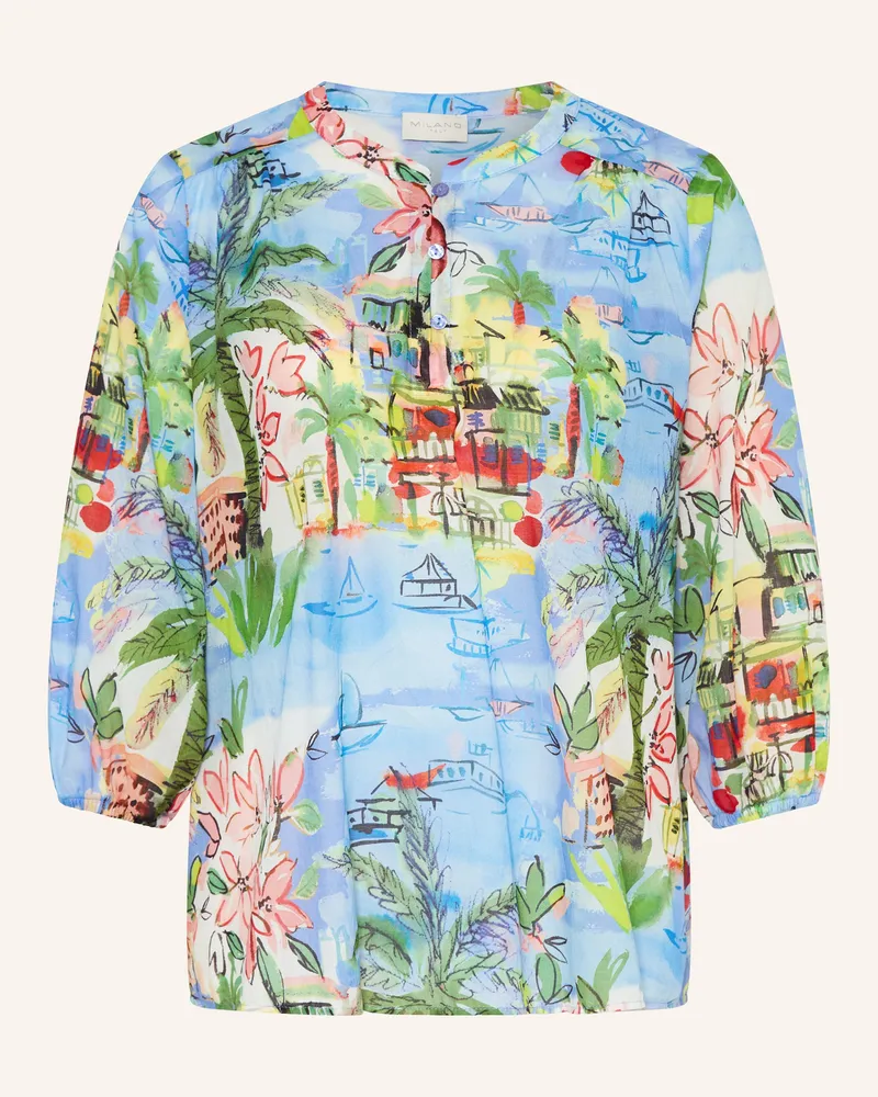 Milano Italy Blusenshirt Mit 3/4-Arm blau Hellblau
