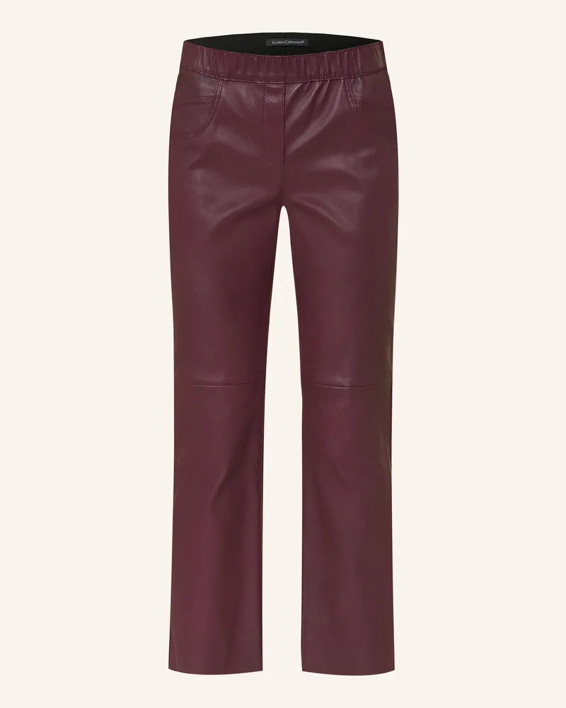 Luisa Cerano 7/8-Hose aus Leder Dunkelrot