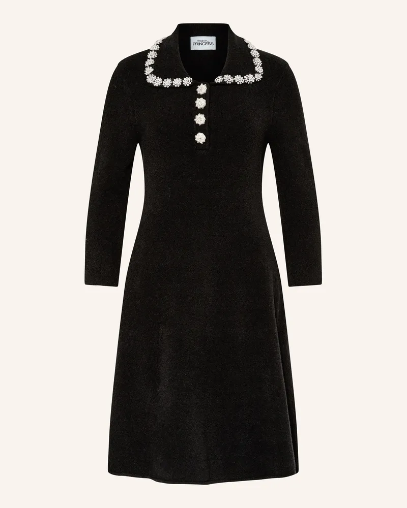 Frogbox Frottee-Polokleid mit Schmucksteinen Schwarz