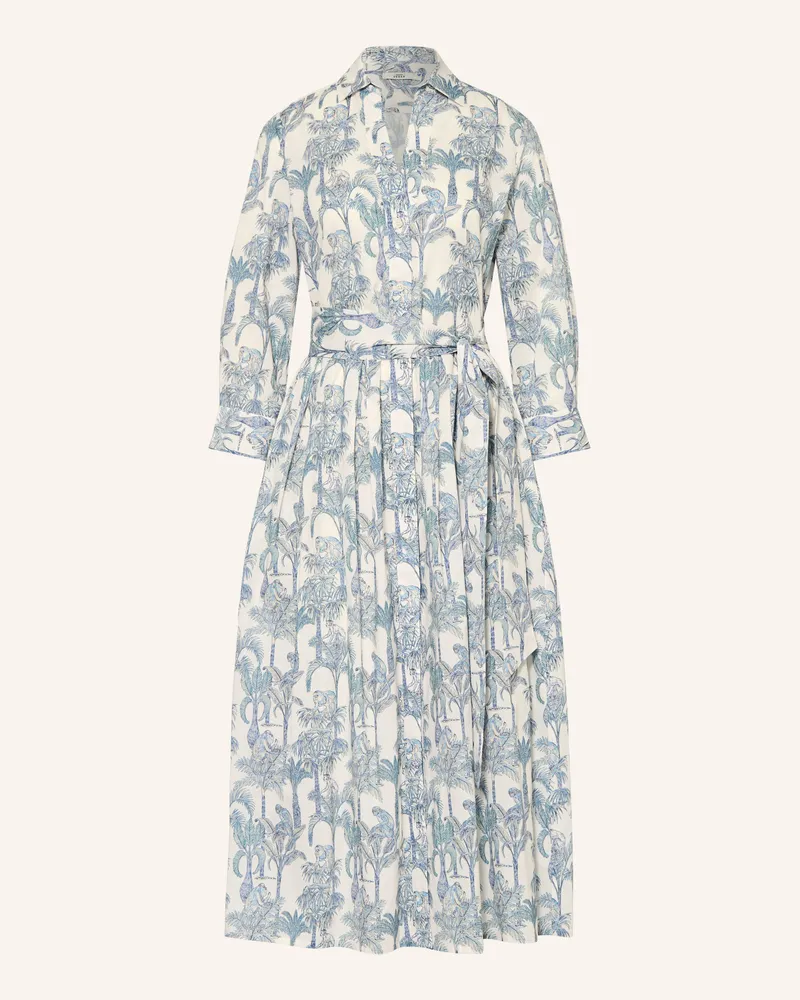 0039 Italy Hemdblusenkleid Julene blau Weiss