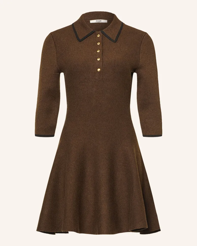 Maje Strickkleid Mit 3/4-Arm braun Dunkelbraun