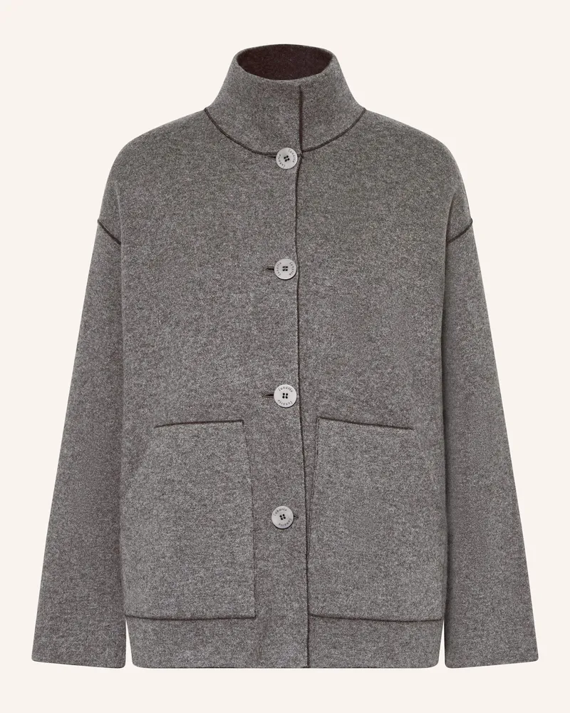 Lunaria Cashmere Strickblazer aus Cashmere zum Wenden Grau