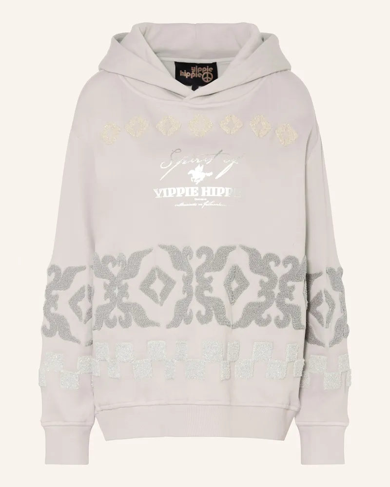 Yippie Hippie Hoodie mit Glitzergarn Grau