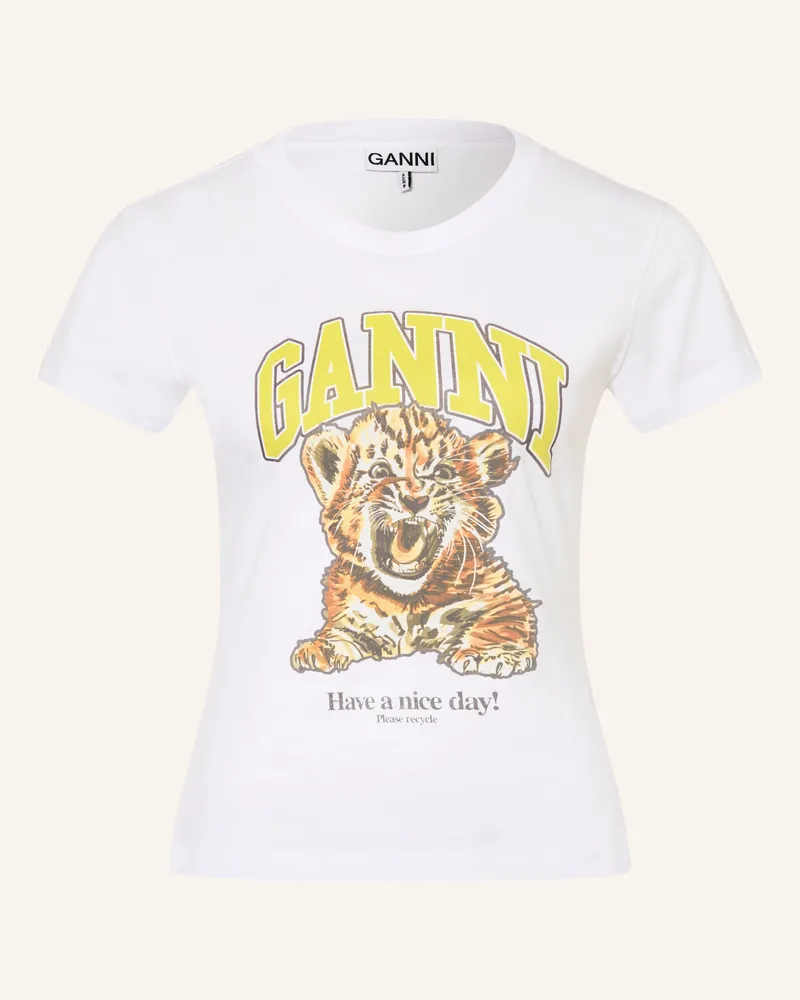 Ganni T-Shirt weiss Weiss