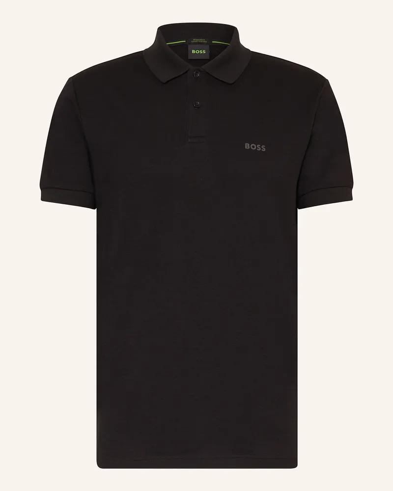 HUGO BOSS Jersey-Poloshirt PIO Regular Fit Schwarz