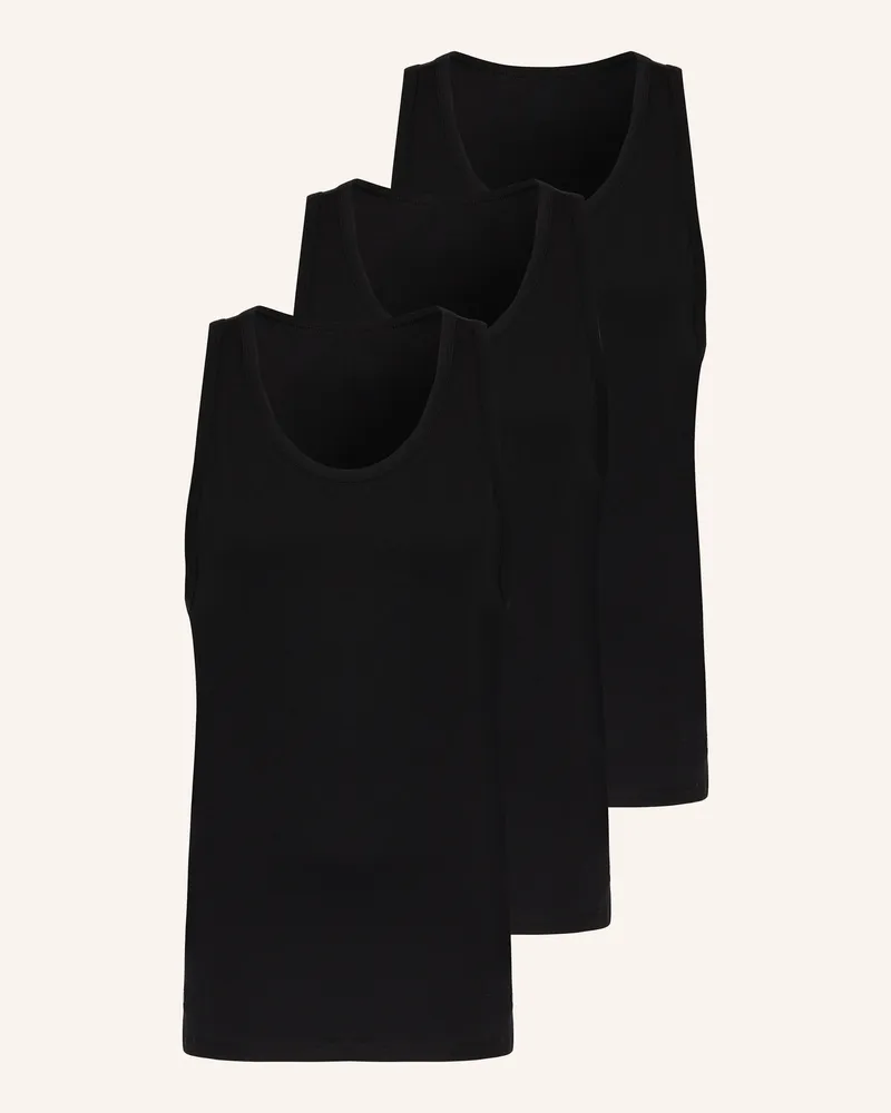 Calvin Klein 3er-Pack Unterhemden Cotton Stretch Blend schwarz Schwarz