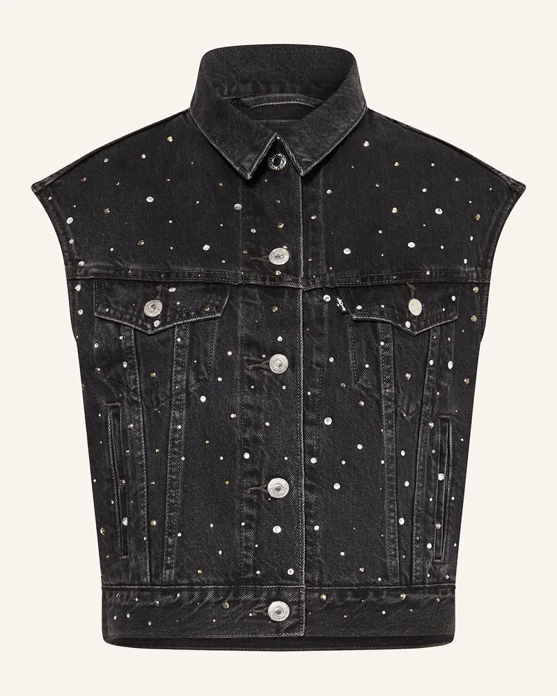 Levi's Jeansweste SHRUNKEN mit Schmucksteinen Schwarz