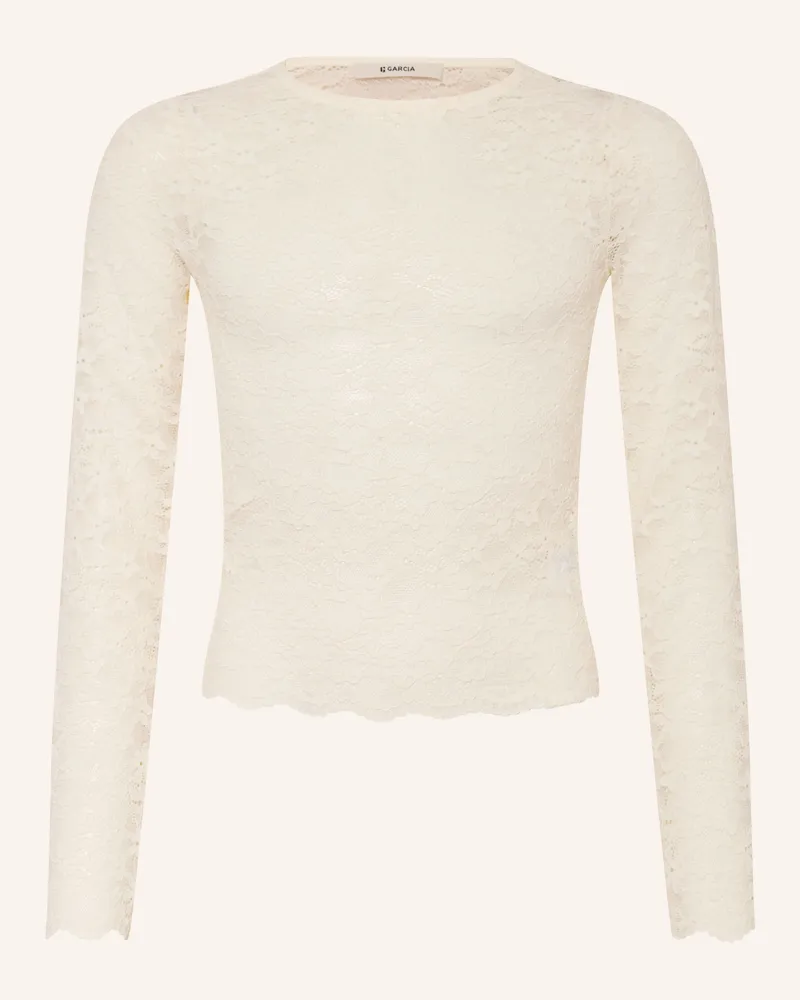 Garcia Jeanswear Longsleeve Aus Spitze weiss Weiss