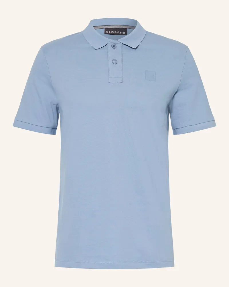 ELBSAND Piqué-Poloshirt Holms Regular Fit blau Hellblau
