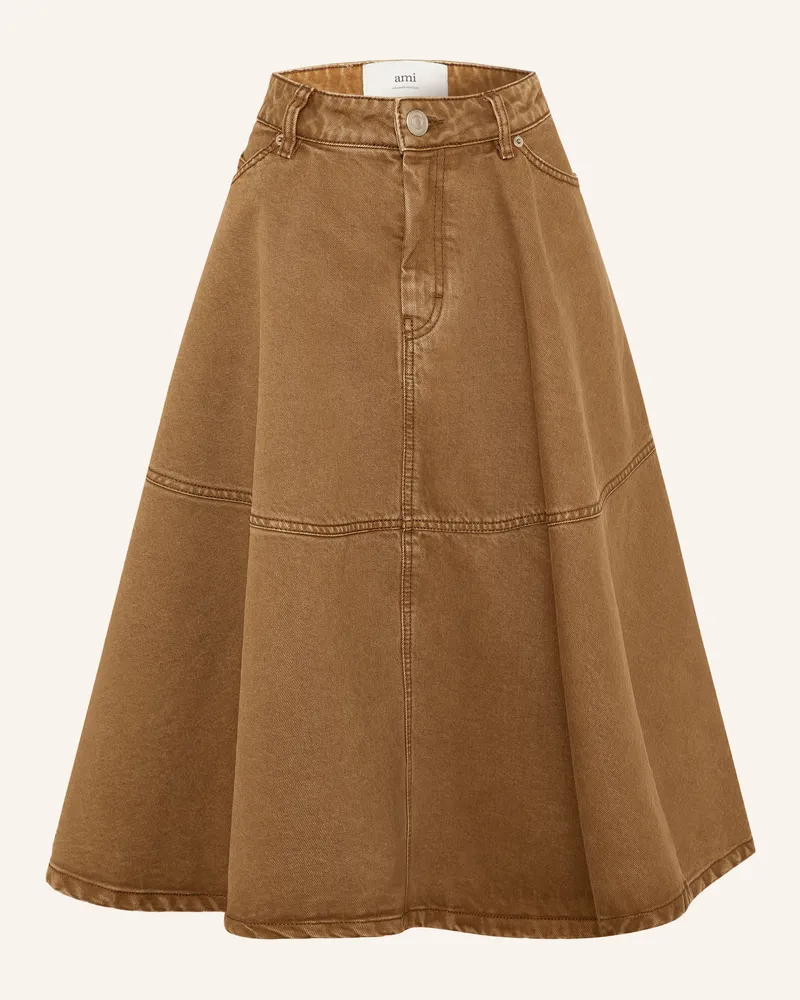 AMI Paris Jeansrock Braun