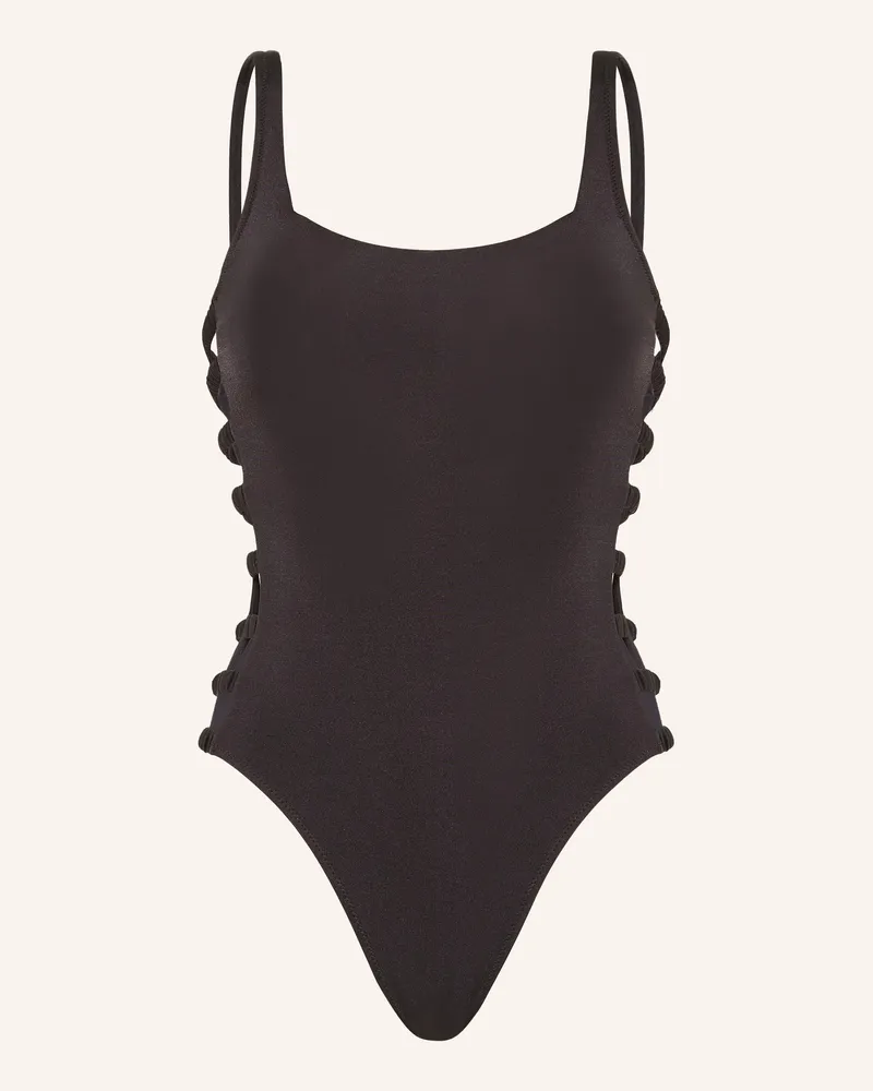 watercult Badeanzug Shimmering Solids schwarz Schwarz