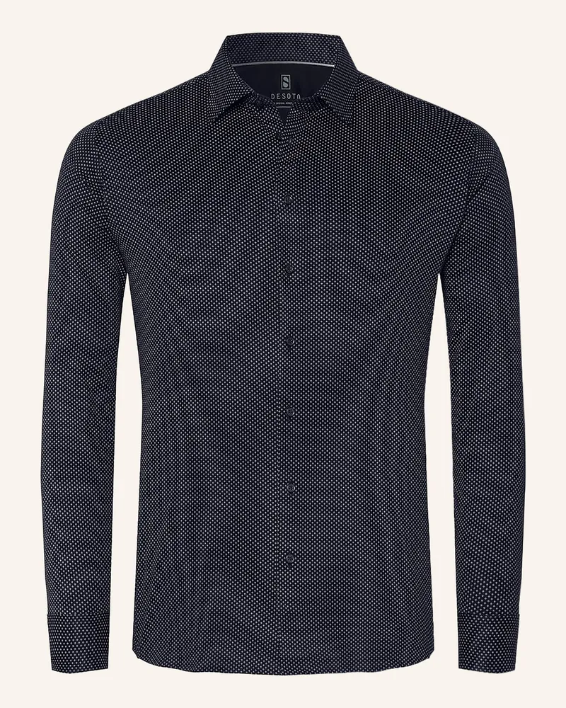 DESOTO Jerseyhemd Slim Fit blau Dunkelblau
