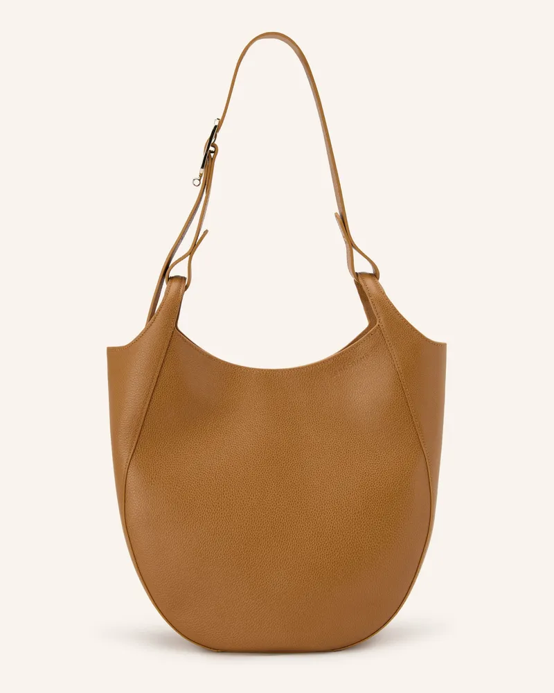 Longchamp Schultertasche Le Foulonné Large braun Cognac