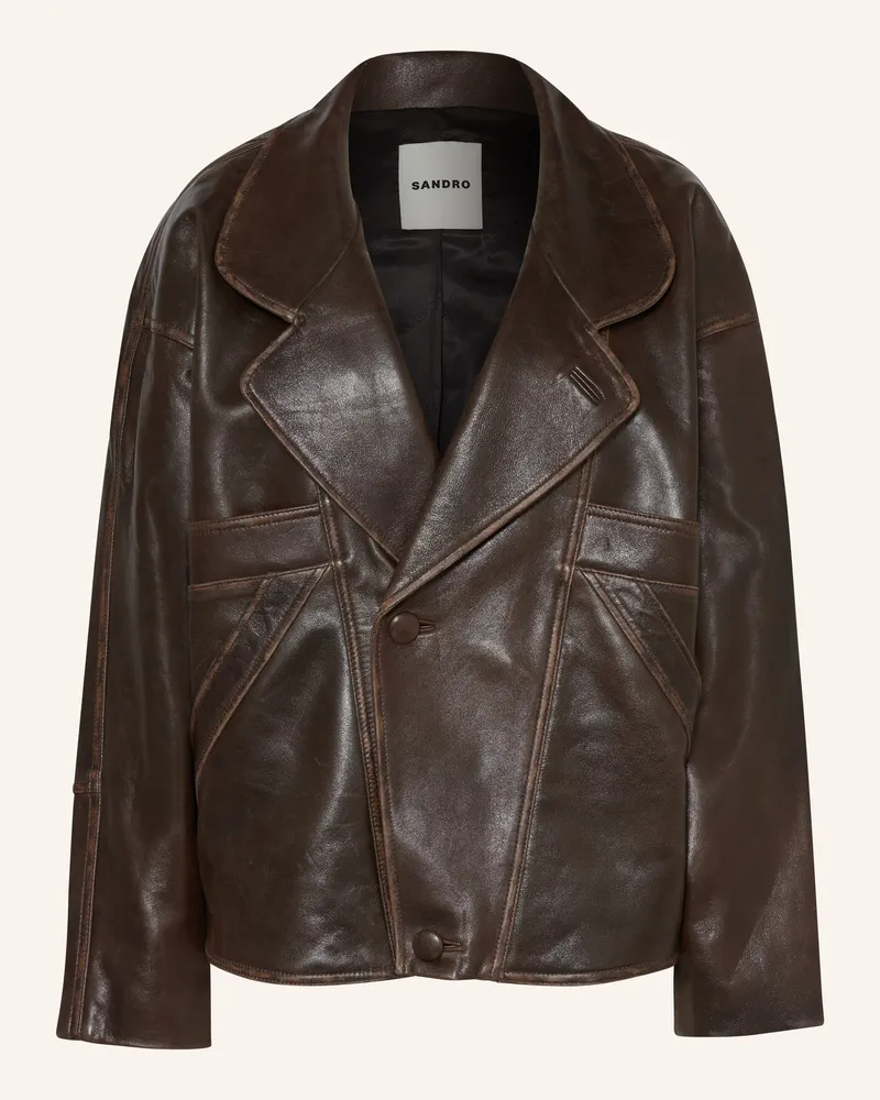 Sandro Lederblazer Dunkelbraun