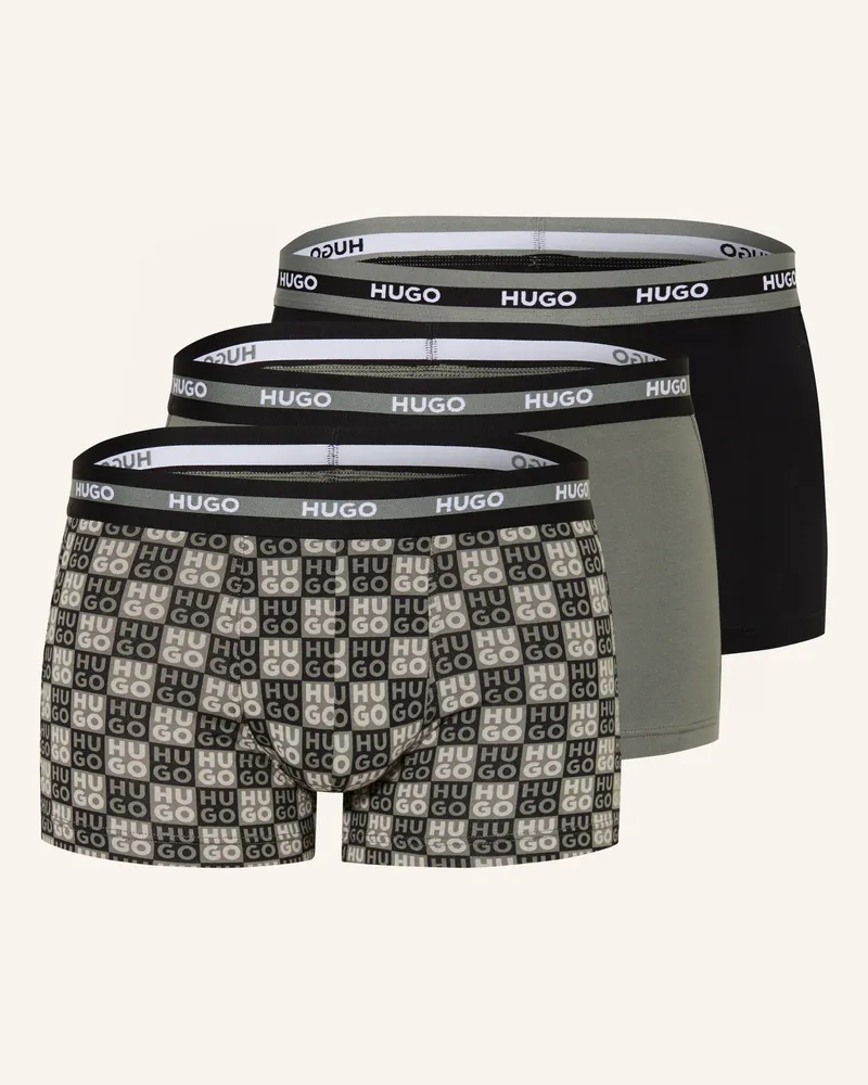 HUGO BOSS 3er-Pack Boxershorts grau Khaki