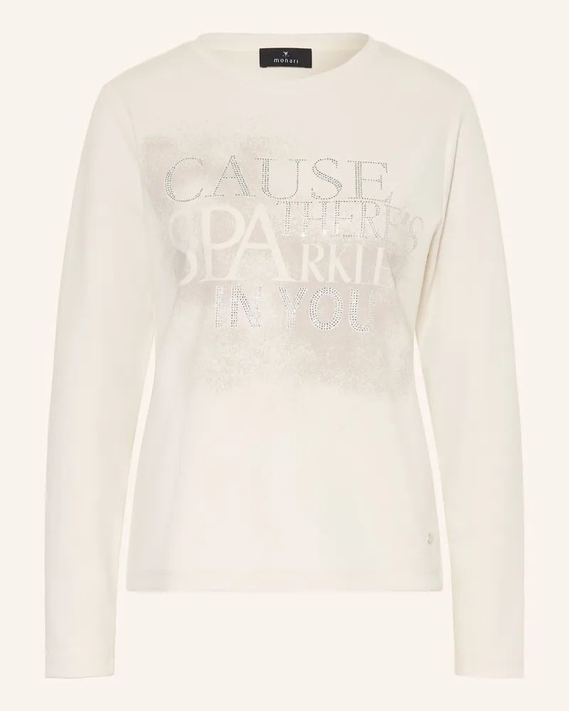 monari Sweatshirt Mit Schmucksteinen weiss Weiss