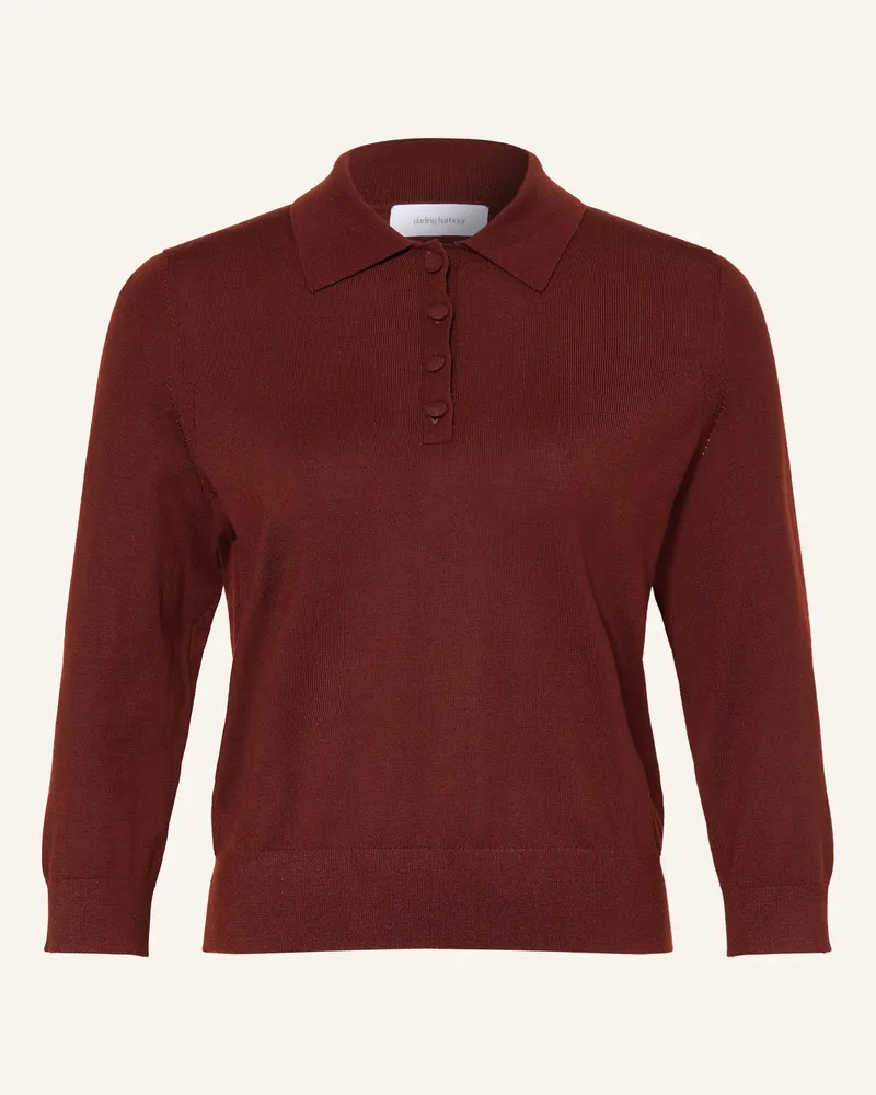 Darling Harbour Strick-Poloshirt Mit 3/4-Arm braun Cinnamon