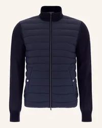 Herno Strickjacke im Materialmix Blau