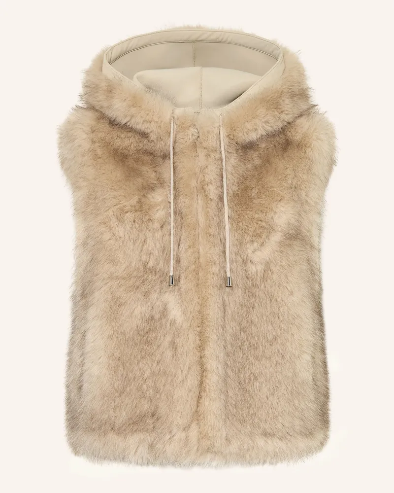 Maje Kunstfell-Weste beige Hellbraun