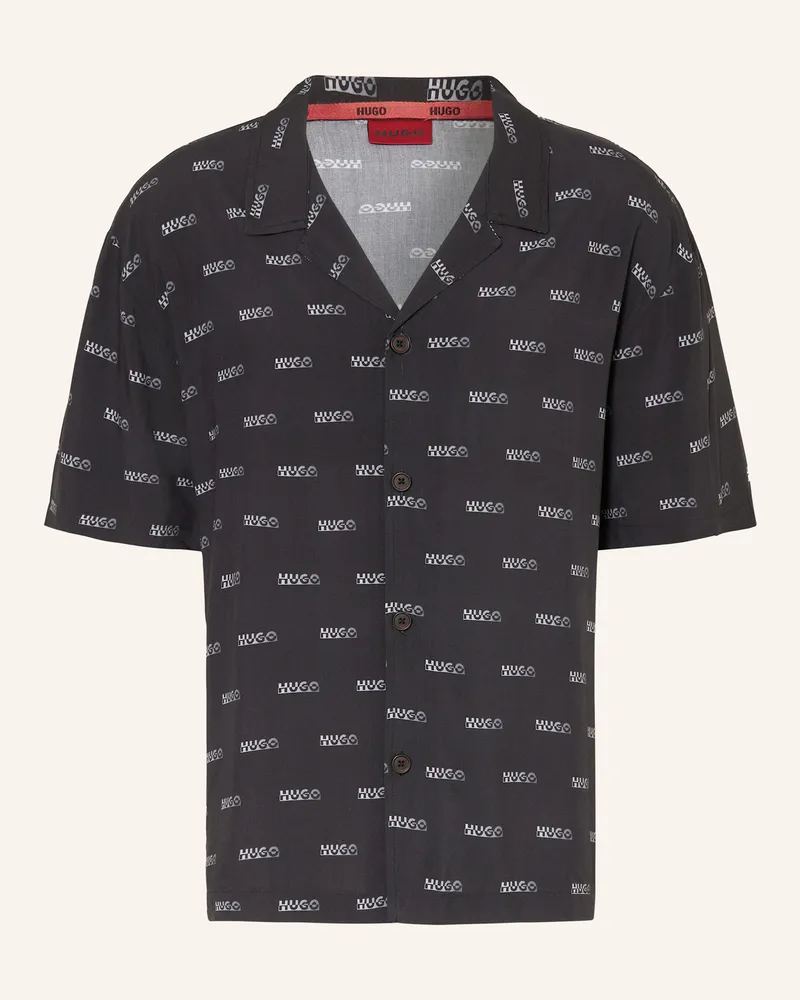 HUGO BOSS Resorthemd Relaxed Fit Schwarz