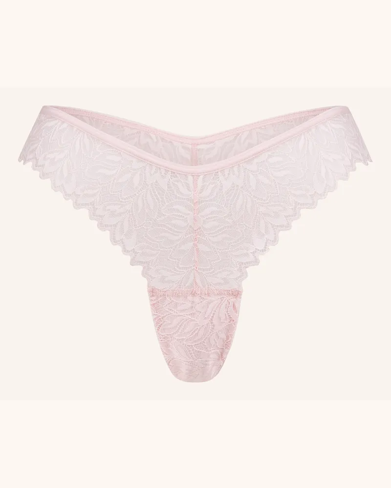 Ehrlich Textil Dreamy Lace Brazil String Aus Nachhaltiger Spitze - Atmungsaktiv beige Rosa
