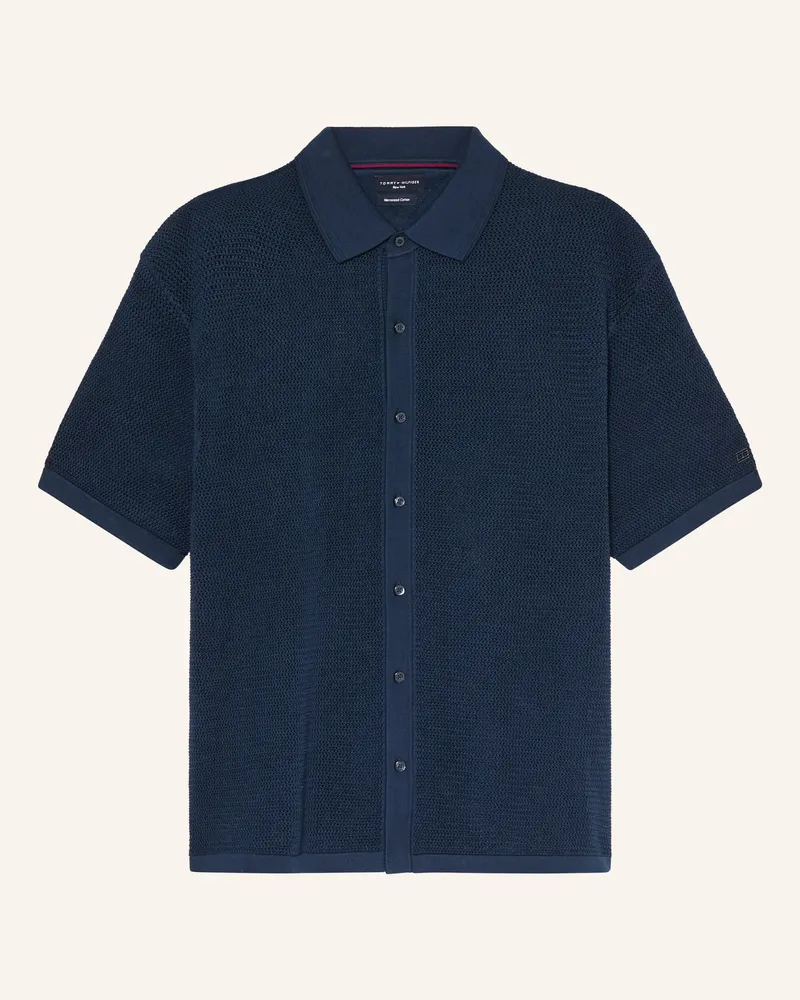 Tommy Hilfiger Strickhemd Relaxed Fit blau Dunkelblau