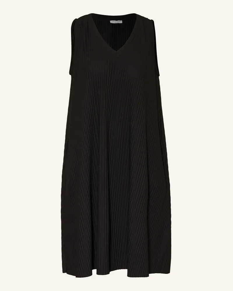 Mrs & HUGS Jerseykleid mit Plissees Schwarz
