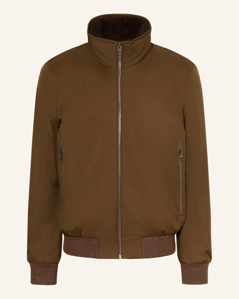 Dressler Blouson Mit Abnehmbarem Kunstfell-Kragen braun Braun