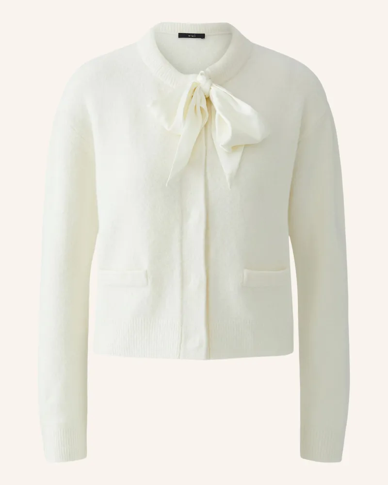 Oui  Strickjacke weiss Weiss