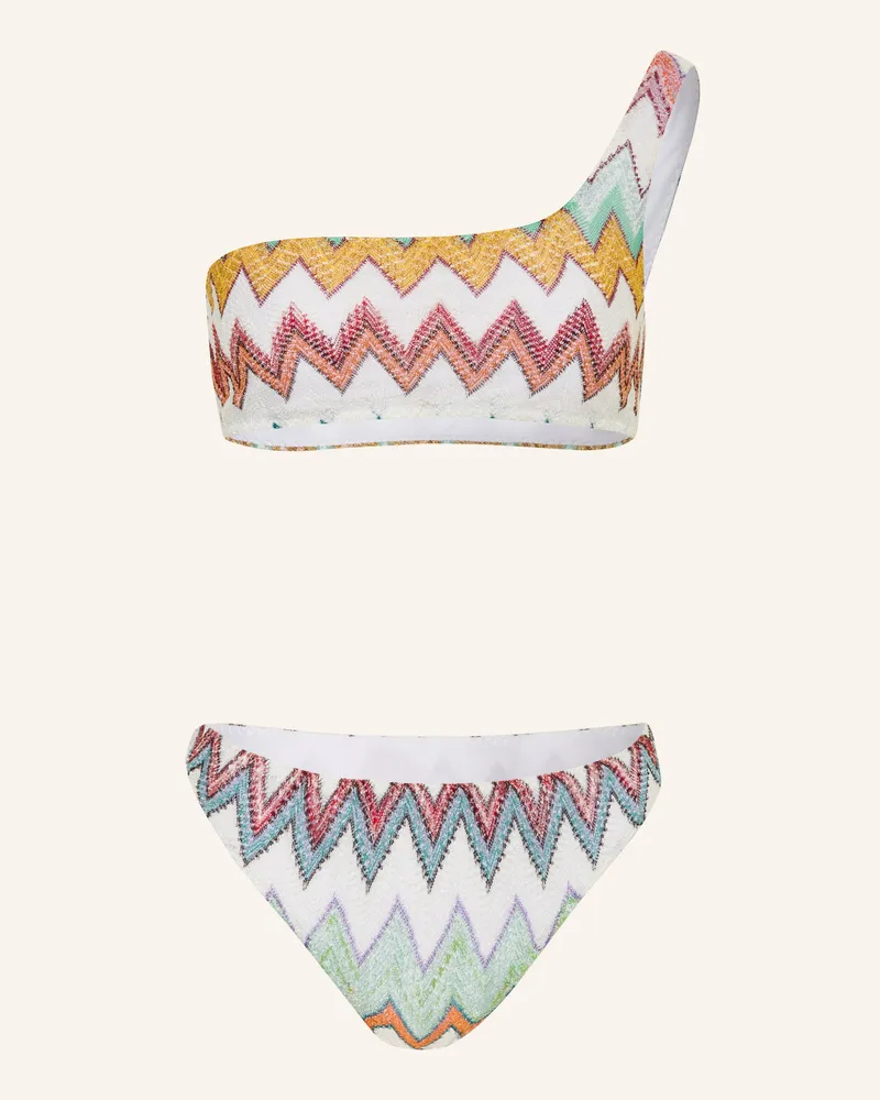 Missoni One-Shoulder-Bikini Mit Glitzergarn rosa Orange