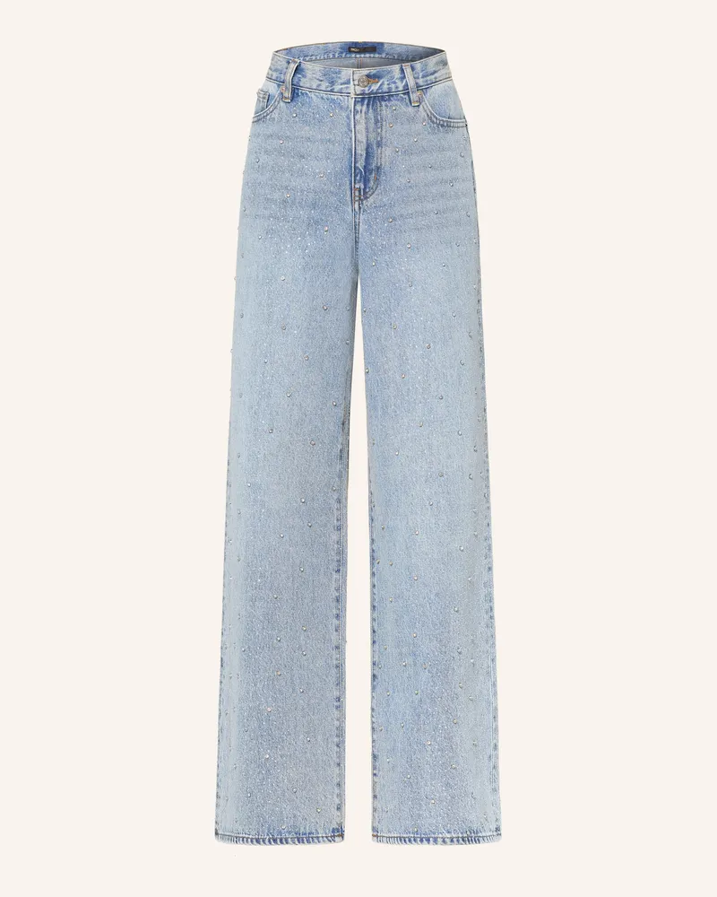 Maje Wide Leg Jeans Mit Schmucksteinen blau 0201