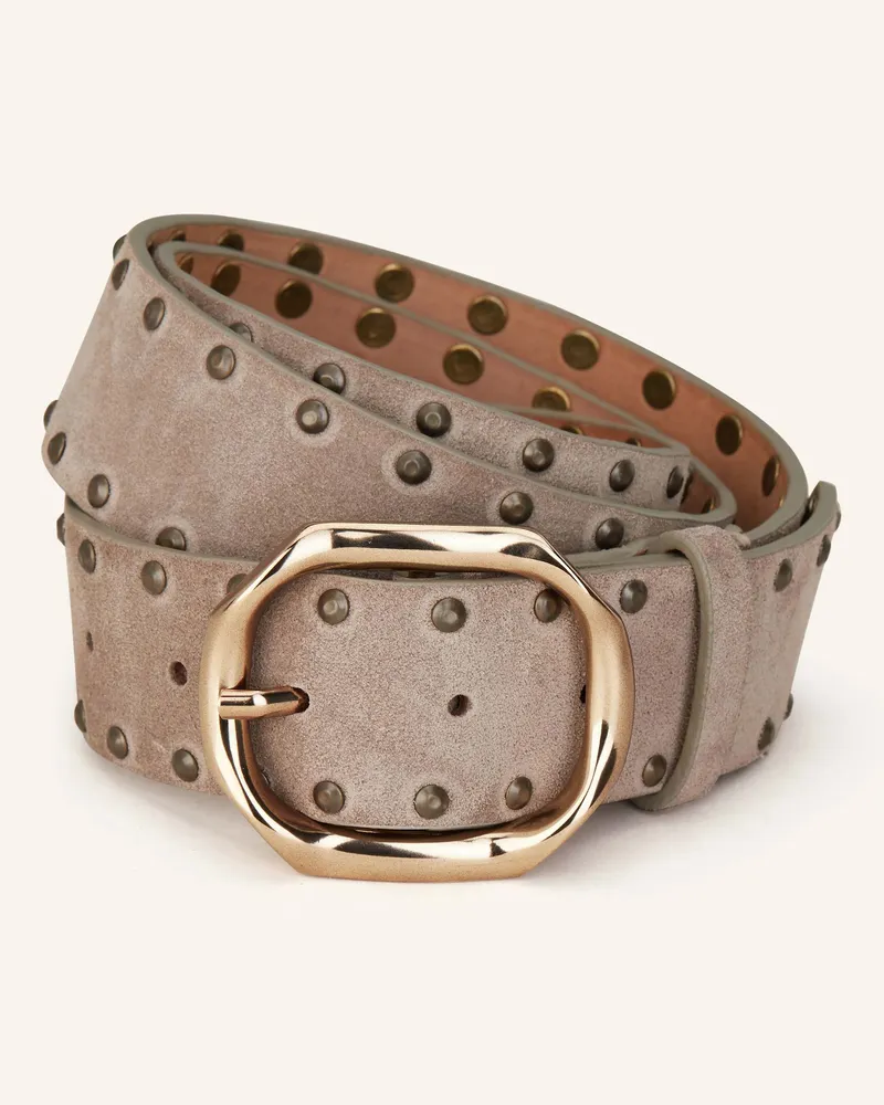 Reptile's House Ledergürtel Cathy Mit Nieten beige Taupe