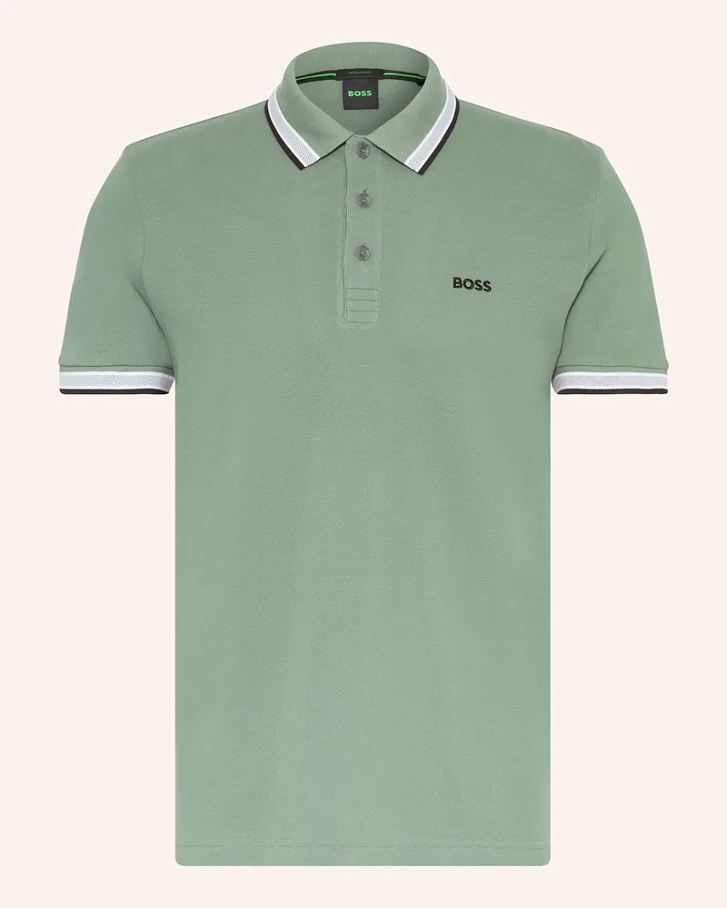 HUGO BOSS Piqué-Poloshirt PADDY CURVED Regular Fit Hellgrün