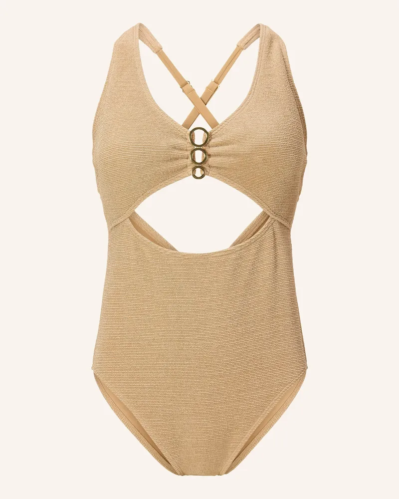 LingaDore Badeanzug beige Gold