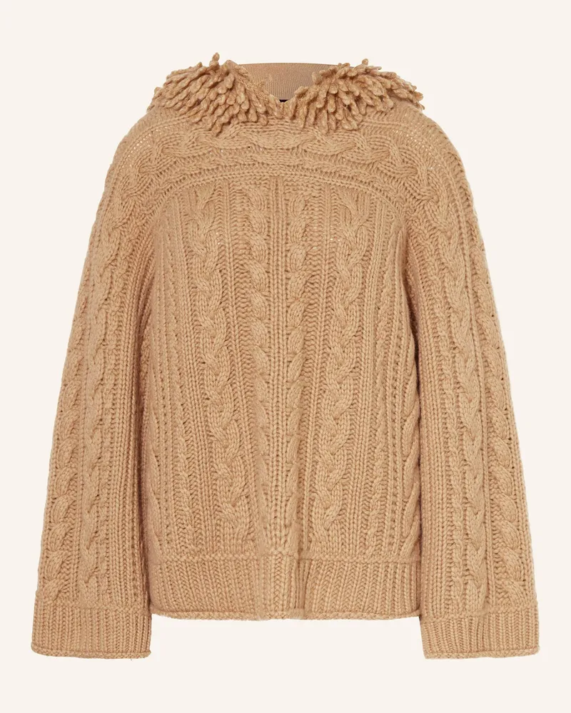 Marc Cain Strick-Hoodie mit Cashmere und Pailletten 623