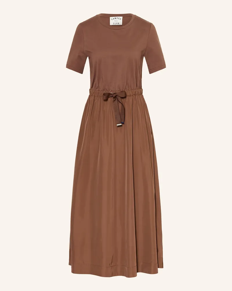 Oui  Kleid Im Materialmix braun Braun