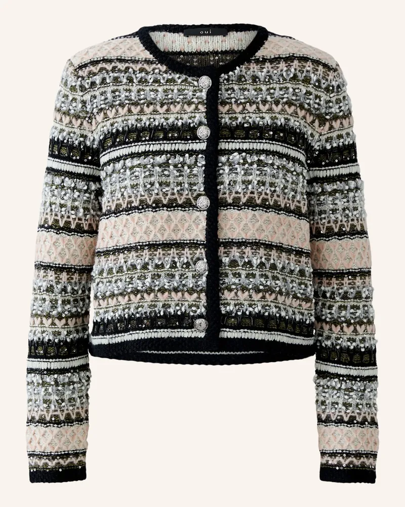 Oui  Strickjacke Grün