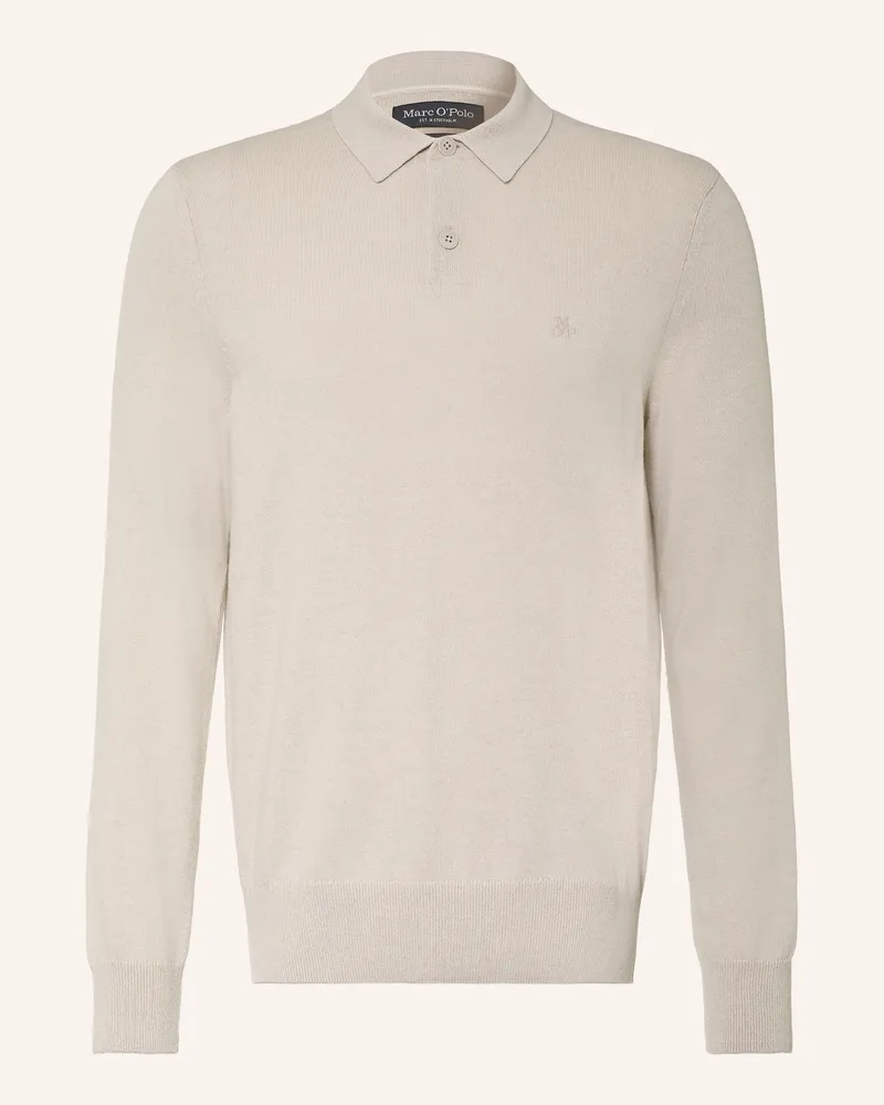 Marc O'Polo Strick-Poloshirt beige Hellgrau
