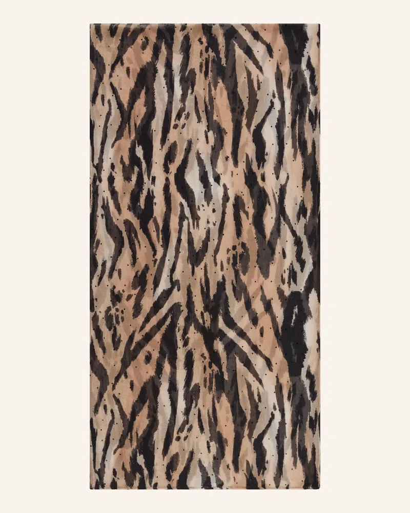 monari Schal mit Schmucksteinen Creme