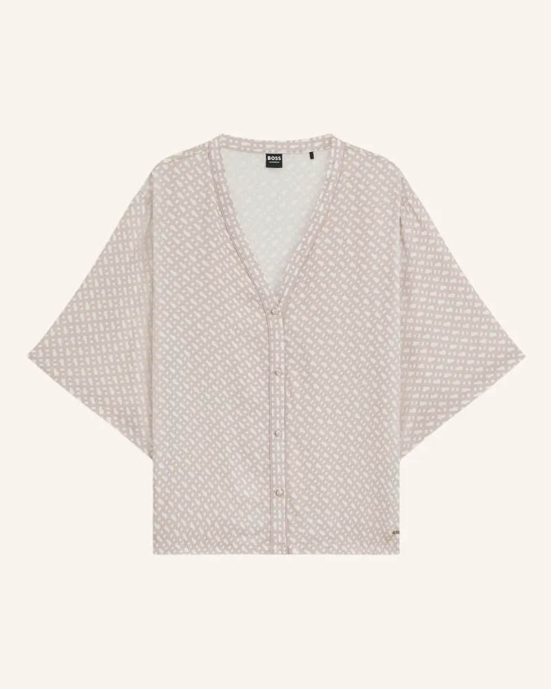 HUGO BOSS Pyjama-Oberteil SATEEN AOP_TOP Beige