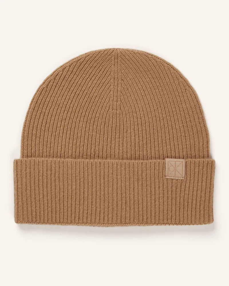 Calvin Klein Cashmere-Mütze Camel