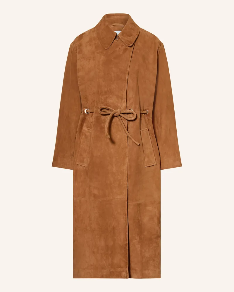 ba&sh Trenchcoat Matte In Lederoptik braun Braun