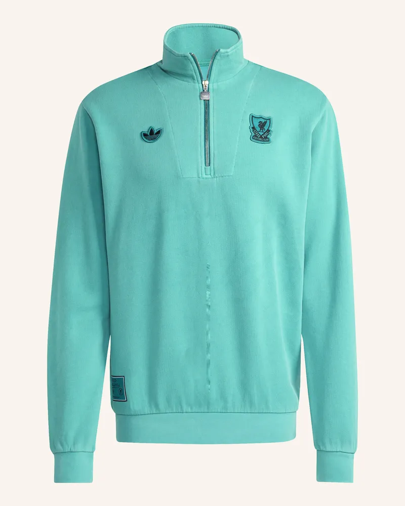 adidas Fc Liverpool Terrace Icons Top, Reissverschluss Bis Zur Brust gruen Grün
