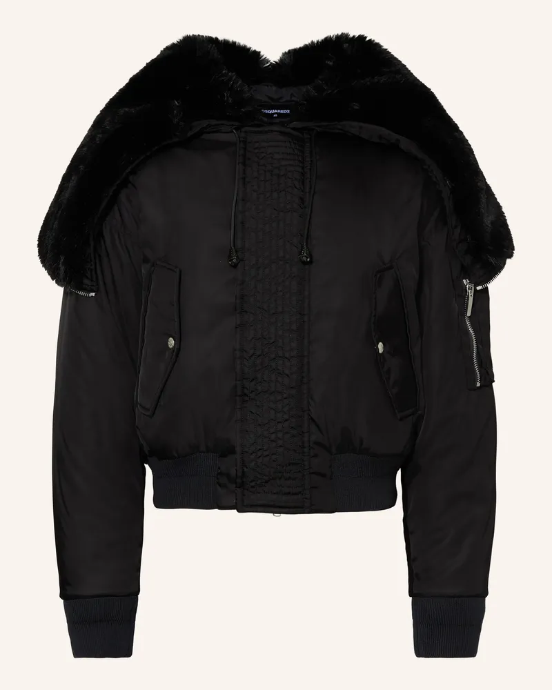 Dsquared2 Jacke mit Kunstfell Schwarz