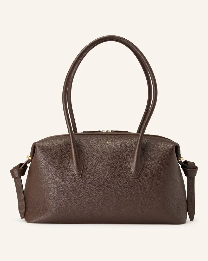 YUZEFI Schultertasche BRIOCHE DUFFLE Dunkelbraun