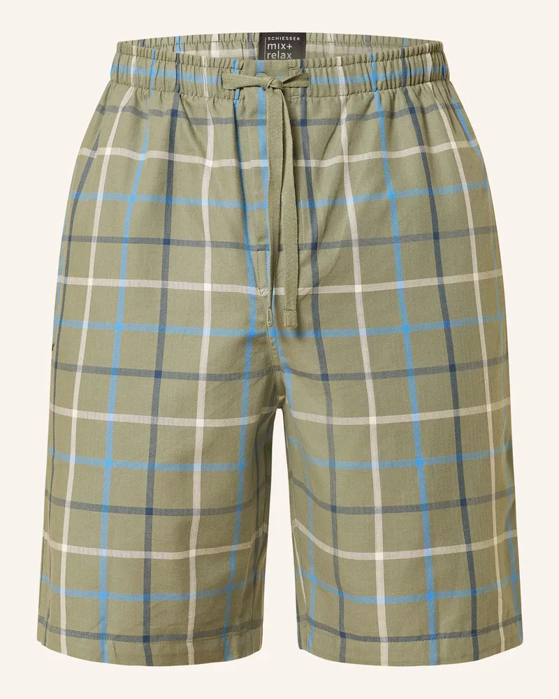 Schiesser Schlafshorts Mix+Relax gruen Oliv