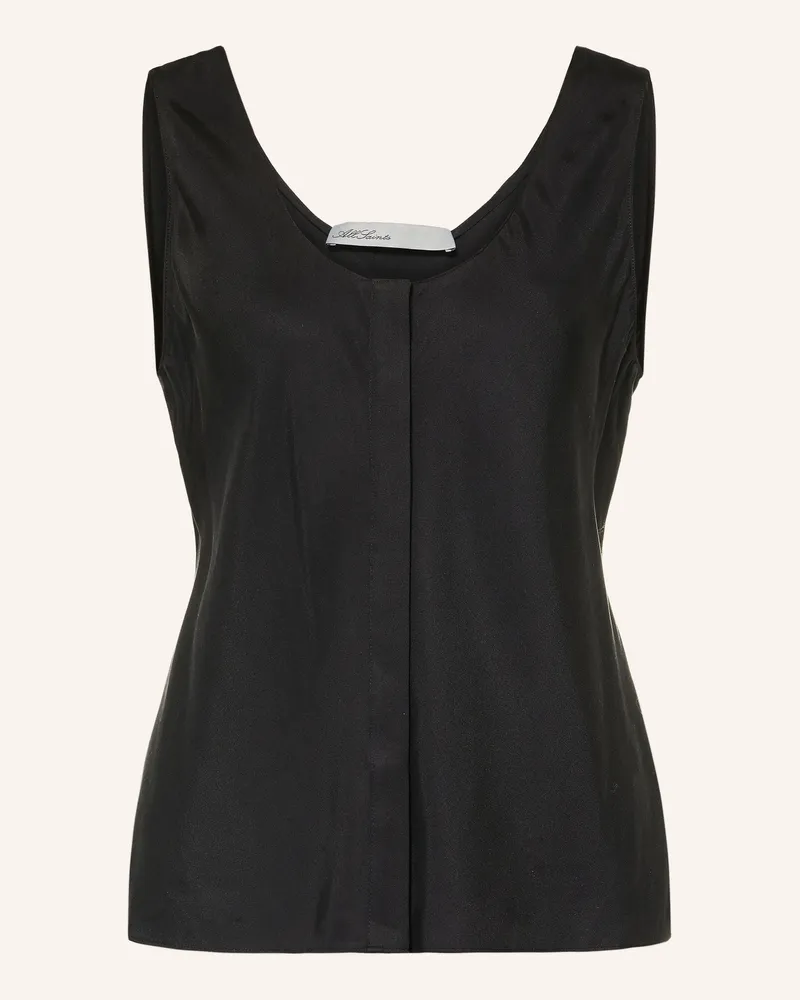 AllSaints Blusentop Milla Mit Seide schwarz Schwarz