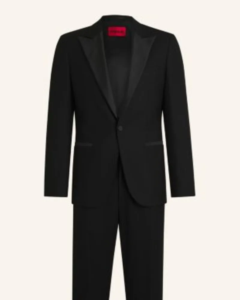 HUGO BOSS Business Anzug KARL-TEAGAN253E1X Modern Fit Schwarz