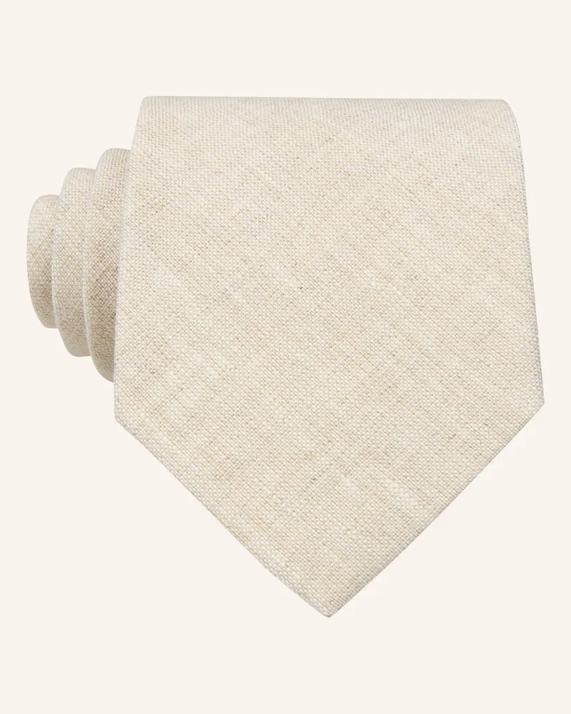 Blick Krawatte Albert Aus Leinen beige Hellgrau